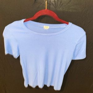 Garage stretchy blue crop top size medium